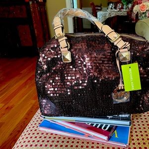 NWT Michael Kors sequined shoulder bag.  See pics for dimensions.